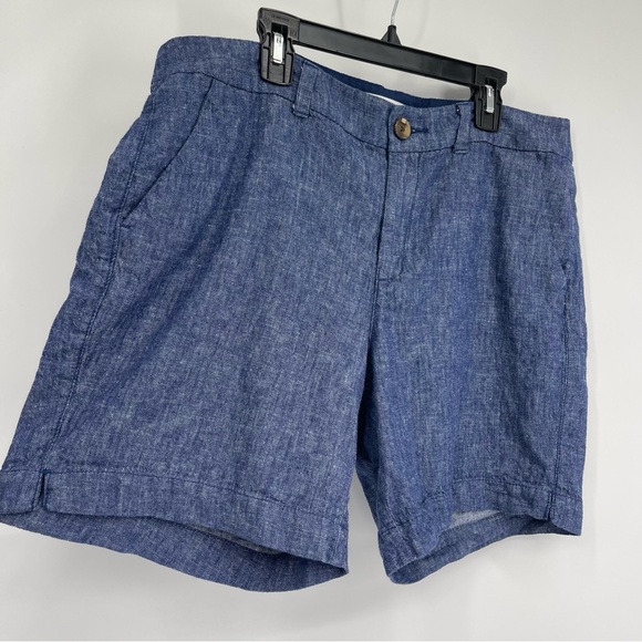 Old Navy Linen & Cotton Shorts Blue 10 Coastal Grandmother Preppy Quiet Luxury - Picture 9 of 10